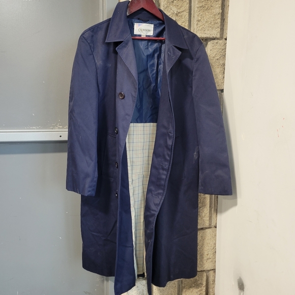 Vintage Croydon Overcoat mens jacket medium 42 navy blue - Picture 7 of 9